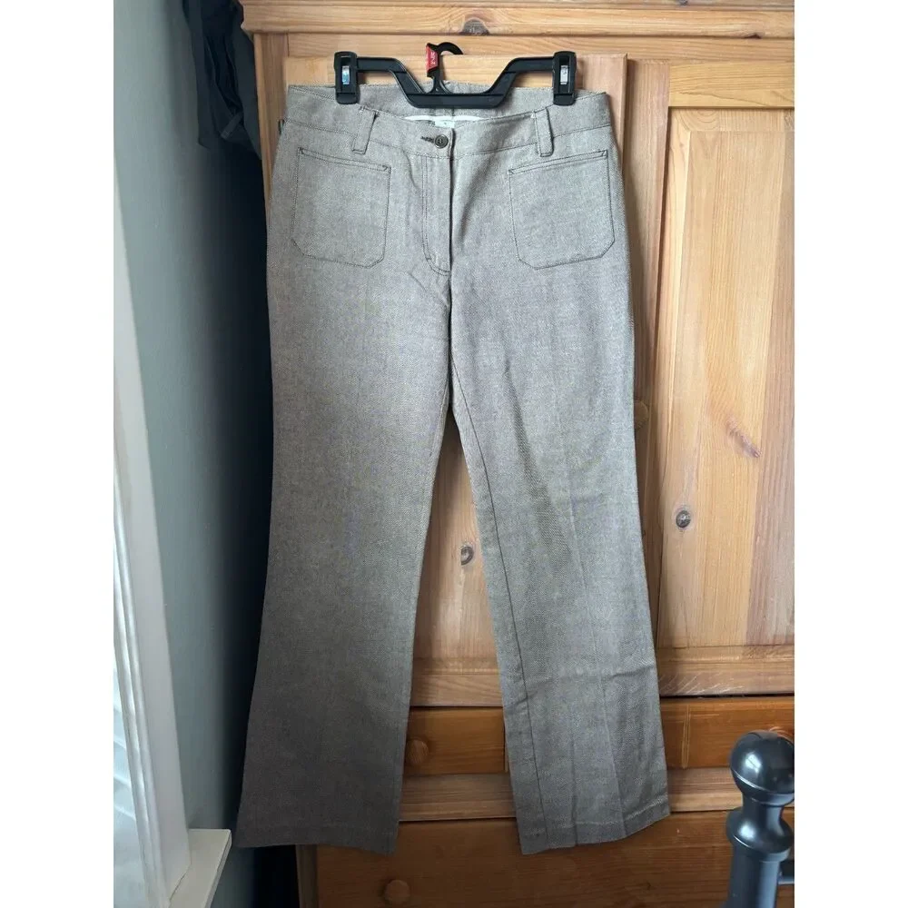 J. Crew | Tailored Wide Leg Patch Pocket Pants in Brown | Tall 8